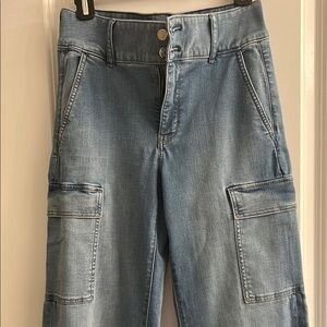 White House Black Market Women's Blue Cargo Jeans